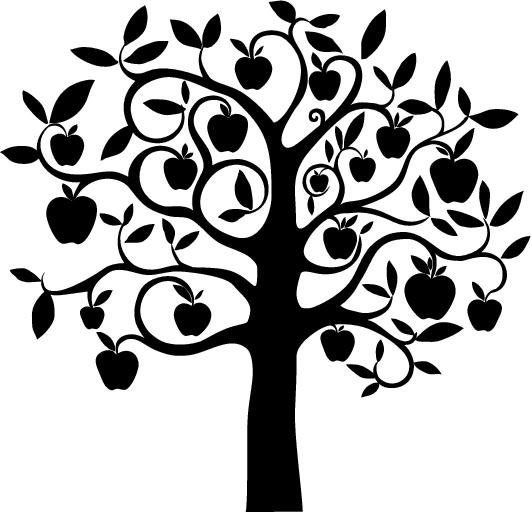 apple tree clipart black and white - photo #31