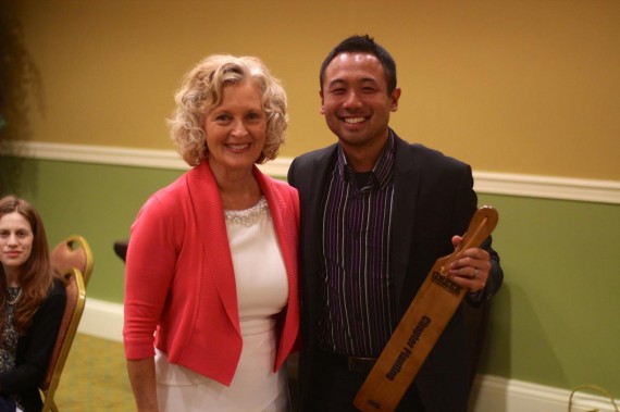 Nick (r) winning an award for planting a great chapter at UCLA this year.